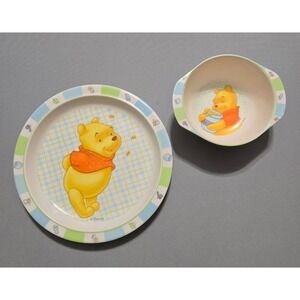 Disney Winnie the Pooh Bowl Plate‎ Set Kids Melamine The First Years